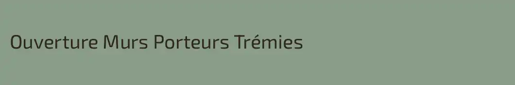 Ouverture Murs Porteurs Trémies